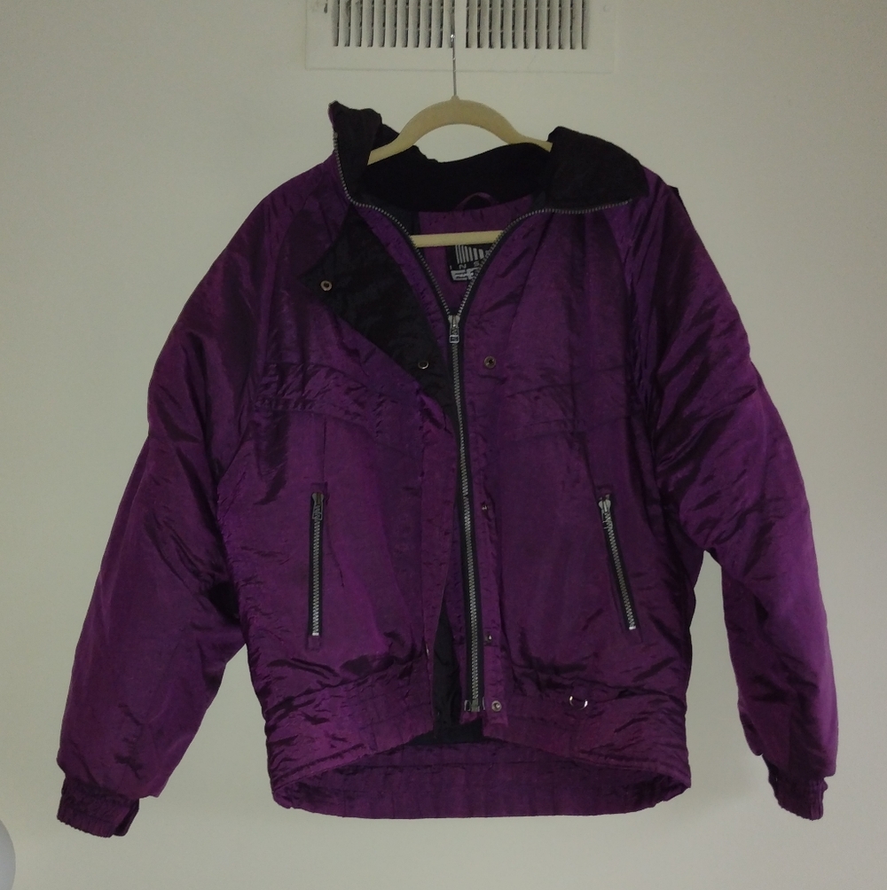 Vtg 80/90 Metalic Purple Puffer Jacket Ski Coat